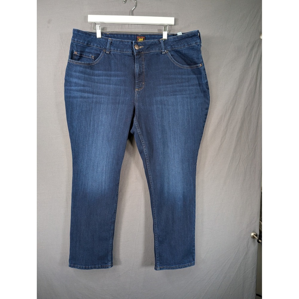 Lee Womens Legendary Straight Leg Jeans Dark Wash Blue Denim Size 22WS/C